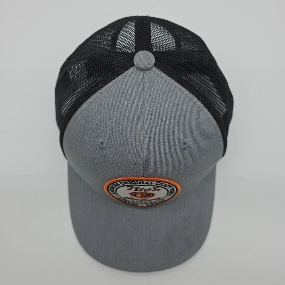 Tito's Handmade Vodka Snap Back Cap Grey & Black With White Logo Patch
